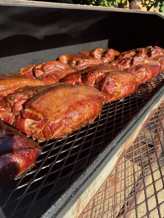 Smoked meats fresh off the smoker